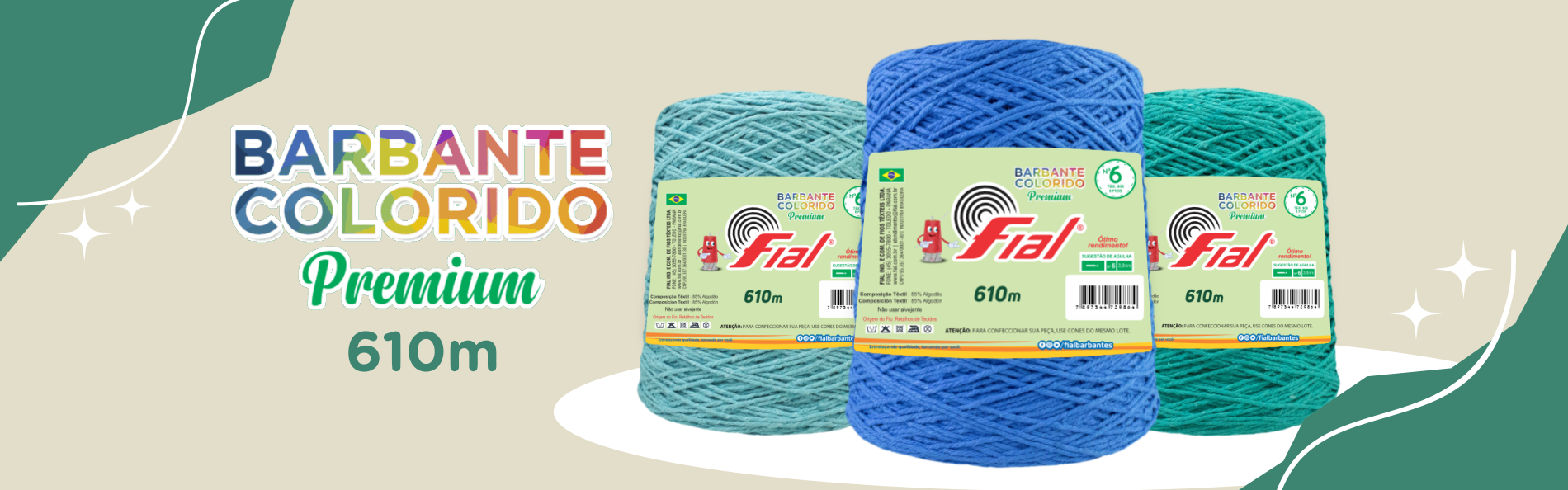 Barbante Colorido Premium 610m