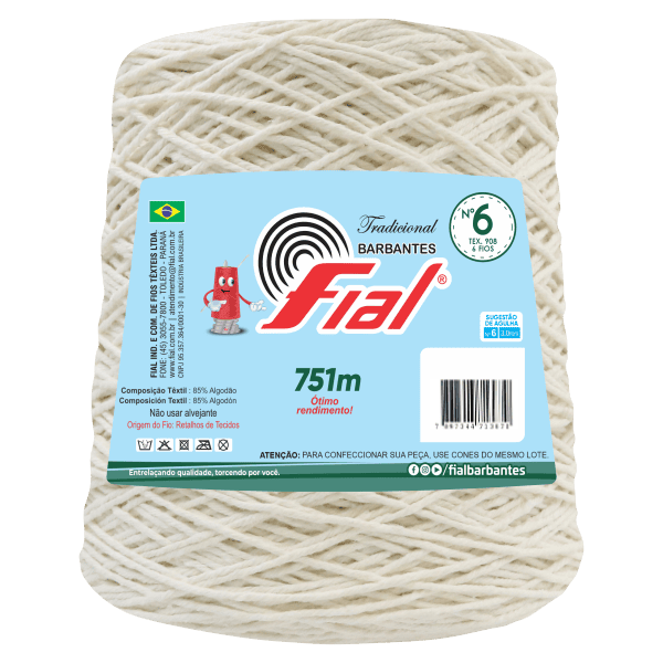 Nº6 Barbante Tradicional Cru 700g - Imagem 1